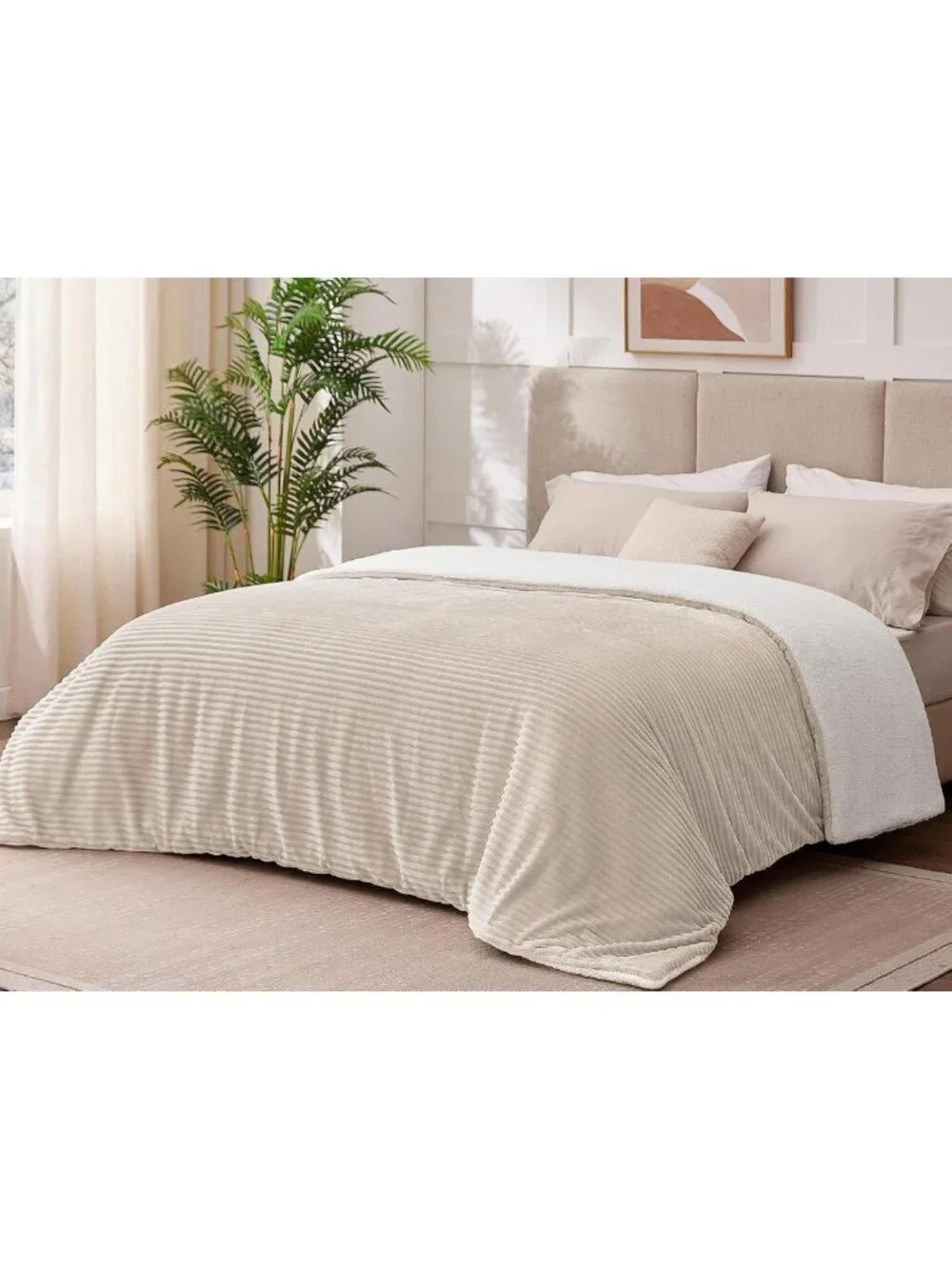 Cozy Sherpa Throw Blanket - Super Soft & Thick, Warm Fleece for Couch & Bed